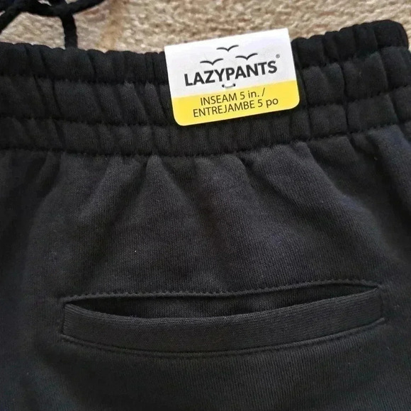 NWT Lazy Pants High Rise Shorts Small Sweat Shorts Black Jogger Shorts 5" inseam - Picture 8 of 11
